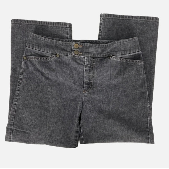 Tribal Cropped Jeans Pants Size 10 Stretch Gray Denim - Picture 10 of 10